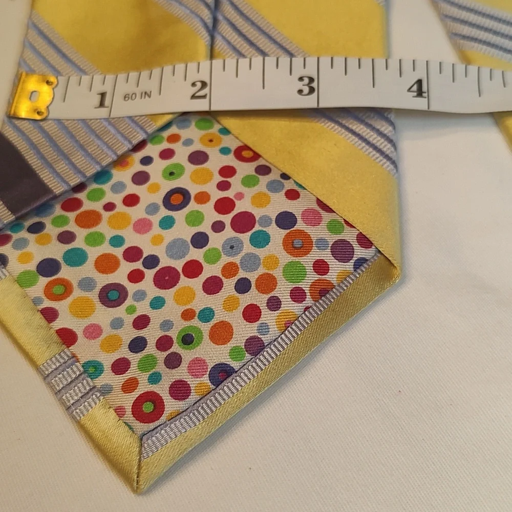 Preppy blue and yellow stripe tie lot J Crew and London Colors